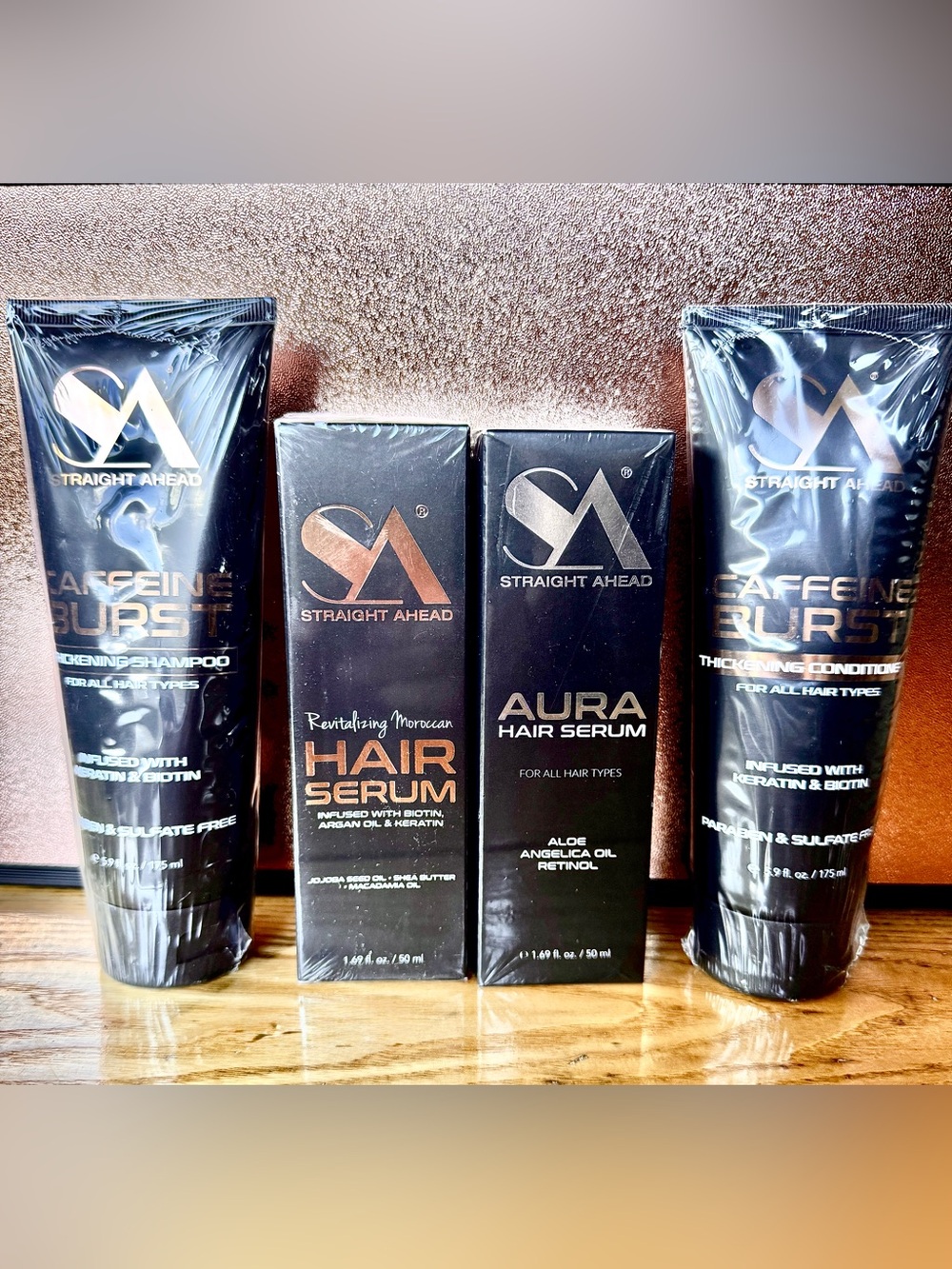 SA Shampoo/Conditioner, Moroccan Hair Serum & Retinol Hair Serum